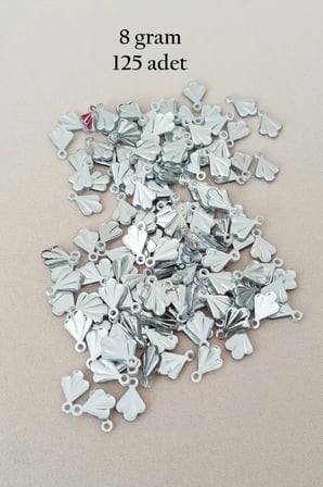 Oya Abiye Bileklik Kolye Pleksi Metalik Plastik Pul Gümüş Renk 8 gram 125 adet - BNC527