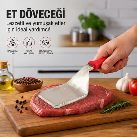 PLASTİK SAPLI - METAL ET DÖVECEK (3126)