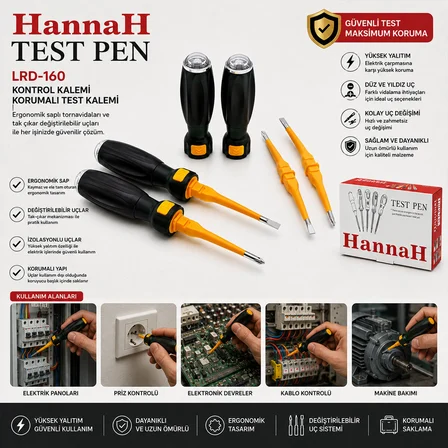 18 ADET TAK ÇIKAR 2İN1 DÜZ - YILDIZ UÇ ERGONOMİK SAP KONTROL KALEMİ - TORNAVİDA KORUMALI LRD-160 (31