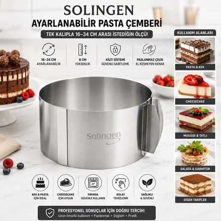 AYARLANABİLİR METAL KEK KALIP 16-34CM (3126)