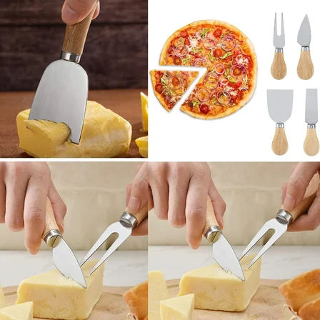 CHEESE KNİFE SET 4PCS PEYNİR BIÇAK SETİ AHŞAP BAMBU SAPLI (3126)