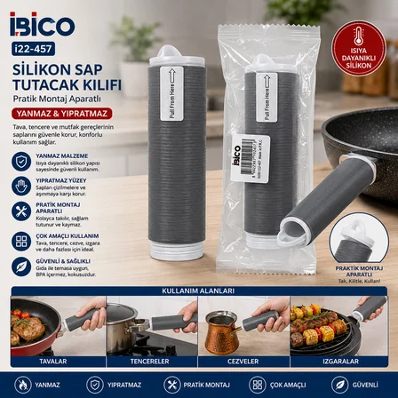 YANMAZ - YIPRATMAZ TAVA - ÇOK AMAÇLI SİLİKON SAP TUTACAK KILIFI PRATİK MONTAJ APARATLI (3126)