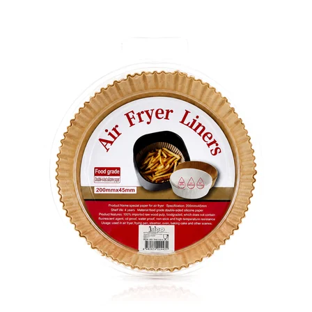 50PCS YUVARLAK TABAN: 20CM - KENAR: 4.5CM AİR FRYER PİŞİRME KALIP KAĞIT (3126)