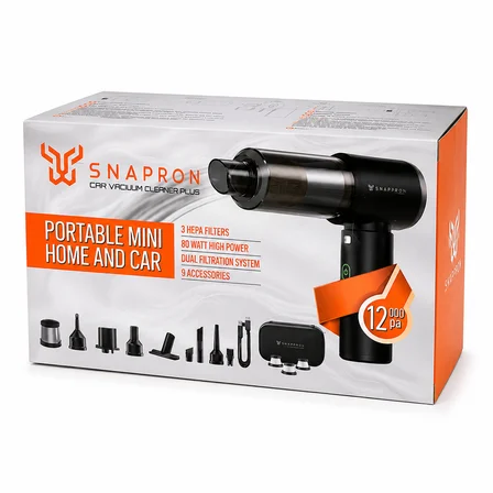 OTO ARAÇ - 2IN1 ŞARJLI 80W - 12000PA 9 BAŞLIK - 3 FİLTRE EL TİPİ BASINÇLI HAVA ÜFLEME - ARAÇ SÜPÜRGE