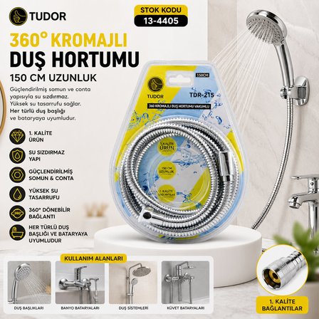 360° - METAL DUŞ HORTUMU 150CM VAKUMLU AMBALAJ (3126)
