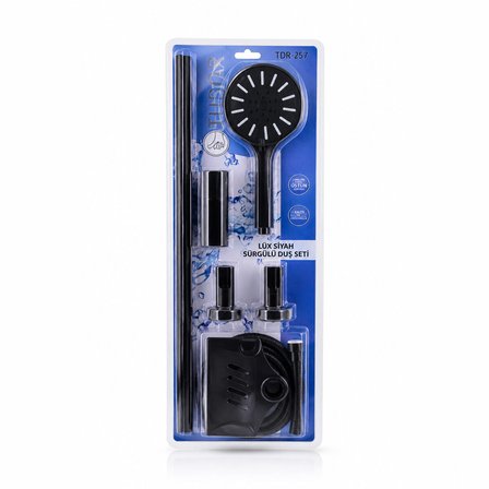 VAKUMLU - SİYAH LÜX SÜRGÜLÜ DUŞ SETİ (3126)