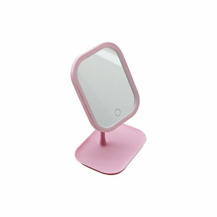 LEDLİ USB ŞARJLI MAKYAJ AYNASI 18.5X14.7CM 360 DERECE RENKLİ PLSATİK TAKILIK SEPETLİ=13.5X18CM AYAK=