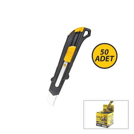 50 ADET SİYAH PLASTİK GÖVDE FALÇATA MAKET BIÇAK (3126)