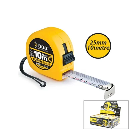 12 ADET 10MT X 25MT STOPLU ŞERİT METRE (3126)