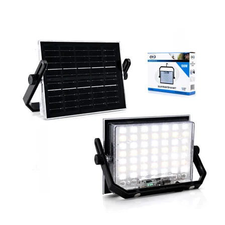 100W GÜNEŞ ENERJİLİ LED IŞIK SOLAR PROJEKTÖR - FENER KAMP - DIŞ MEKAN 3 FARKLI LED IŞIK 348960 LMB (