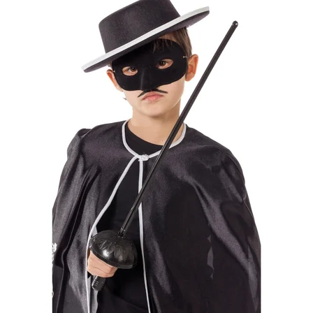 Zorro Kostüm Plastik Aksesuar Seti – Maske ve Kılıç (67 cm) (3126)