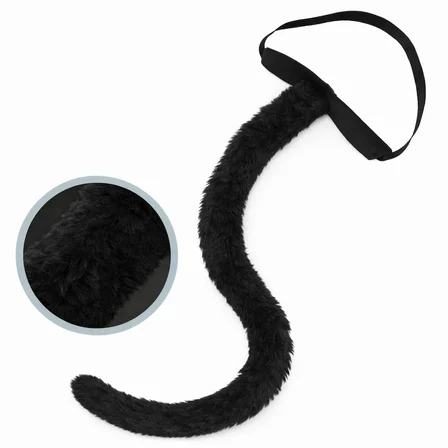 Siyah Peluş Kuyruk Şekil Verilebilir 70 cm (3126)