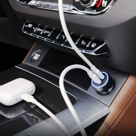 Araç İçi Çakmaklığa TakılanType-C ve USB Girişli 2 Portlu Hızlı Şarj Adaptörü (3126)