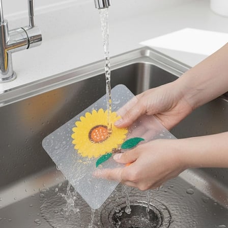 Ayçiçeği Tasarımlı Gider Koku Önleyici – Silikon Lavabo Gider Matı (3126)