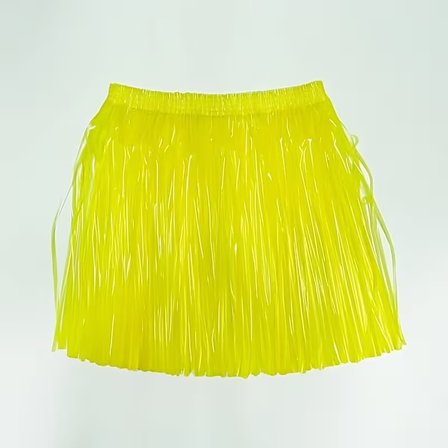 Neon Sarı Hawaii Parti Eteği 40 cm (3126)