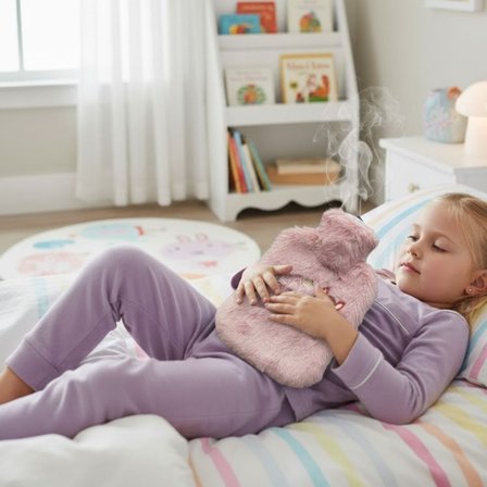 Mutlu Robot Hayvan Figürlü Pembe Peluş Sıcak Su Torbası 1 Lt – Yumuşak Kılıf, Uzun Süre Sıcak Tutan 