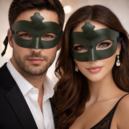 Haki Yeşil Gizemli Masquerade Maskesi (3126)