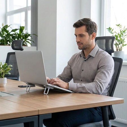 1 Çift Yapışkanlı Katlanabilir Laptop Standı – Mini Notebook Yükseltici, Taşınabilir Kaymaz Laptop A