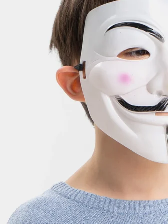 Beyaz Renk Pembe Yanaklı İthal V For Vendetta Maskesi (3126)