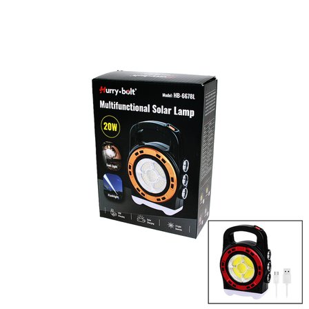 3IN1 20W SOLAR - USB ŞARJLI EL FENERİ - POWERBANK EL ÇANTASI MODELİ (3126)
