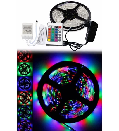 5 Metre Rgb Şerit Led Seti-İç ve Dış Mekan Silikonlu-Tak Çalıştır (3126)