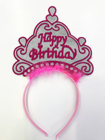 Happy Birthday Yazılı Neon Renk Taç 12 Adet (3126)