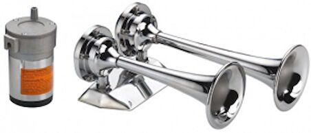 Trompet Korna Kompresör ve montaj kiti dahildir. 123 dB. Boy 241 mm Çiftli 24V