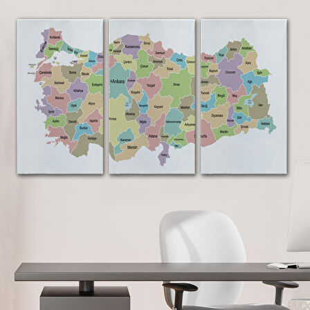 Harita Sepeti Türkiye Haritası Kanvas Tablo Eğitici ve Öretici Dekoratif Tablo Tablo 3128