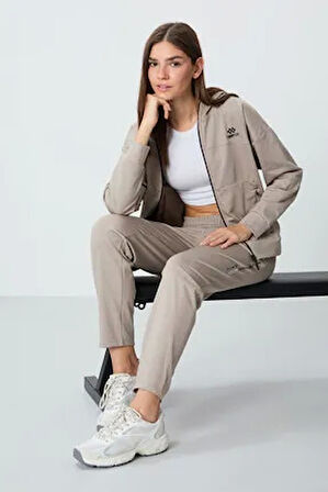 TOMMY LİFE T10BY-95306_01 BAYAN CEKET/DAR PAÇA EŞOFMAN TAKIMI KOYU BEJ