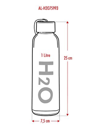 H2o Borosilikat Cam Matara Vakum Kapaklı Su Şişesi Suluk Bambu Kapaklı 1000 Ml