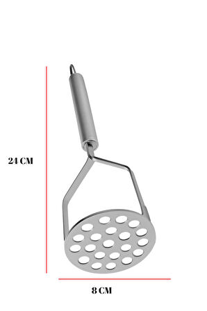 24 Cm Çelik Patates Ezici & Çok Amaçlı Ezici