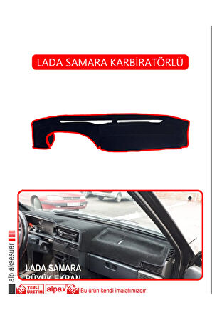Lada Samara Karbiratörlü Torpido Koruma  Halısı -  Kırmızı Kenar