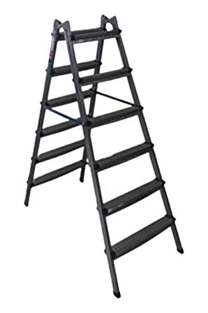 Dayanıklı 6+6 Özel Tasarım Hafif, Kaymaz, Metal Basamaklı Katlanır Merdiven