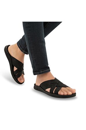 Muya 31318 M Tiger Casual Günlük Siyah Erkek Terlik