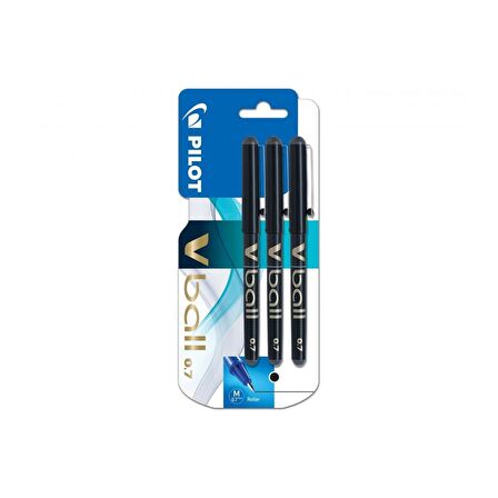 Pilot V-Ball Roller Kalem 0.7 mm Siyah 3'lü