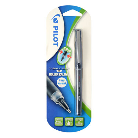 Pilot V-Ball Grip Roller Kalem 1.0 İmza Kalemi Siyah Blister (51010981)