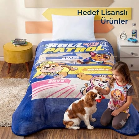 Taç Lisanslı Outlet Battaniye Paw Patrol Tek Kişilik