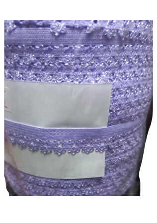 Çamaşır Lastiği Dantelli 1 cm 75 Metre 1 Top Lila