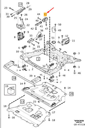 VOLVO ALT ŞANZIMAN KULAĞI (S90 / V90 / XC60II / XC90II) 31339956