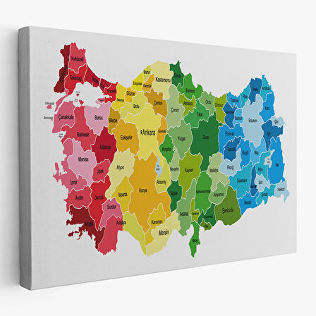 Harita Sepeti Türkiye Haritası Kanvas Tablo Eğitici ve Öretici Dekoratif Tablo Tablo 3133
