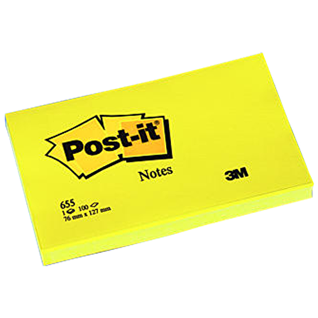 Post-it Yapışkanlı Not Kağıdı 100 YP 76x127 Sarı 655