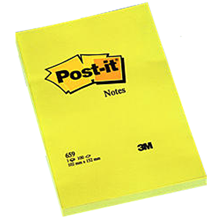 Post-it Yapışkanlı Not Kağıdı Büyük Boy Çizgisiz 100 YP 102x152 Sarı 659