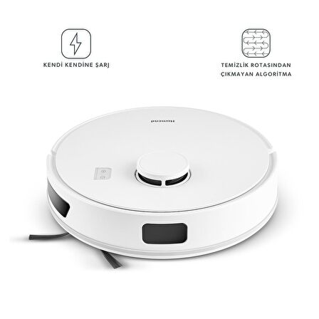 Homend Alex Laser 1291H Moplu ve Haritalamalı Akıllı Robot Süpürge Beyaz