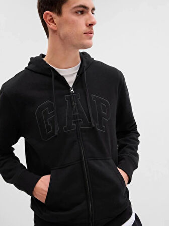 Gap V-Heritage Gap Logo Fz 499917 Erkek Kapüşonlu Fermuarlı Sweatshirt