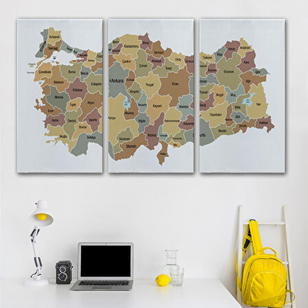 Harita Sepeti Türkiye Haritası Kanvas Tablo Eğitici ve Öretici Dekoratif Tablo Tablo 3134