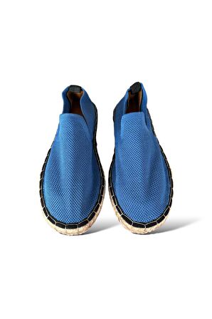 Unisex El Yapımı Triko Espadril MAVİ