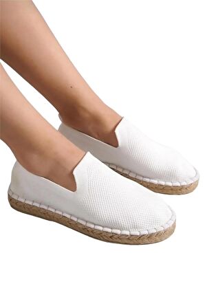 Unisex El Yapımı Triko Espadril BEYAZ