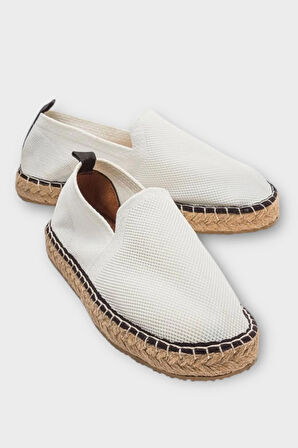 Unisex El Yapımı Triko Espadril BEYAZ