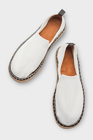 Unisex El Yapımı Triko Espadril BEYAZ