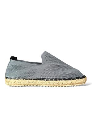 Unisex El Yapımı Triko Espadril GRI